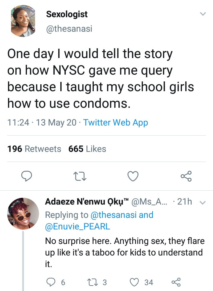 NYSC Queried Me For Teaching Female Students How To Use A Condom