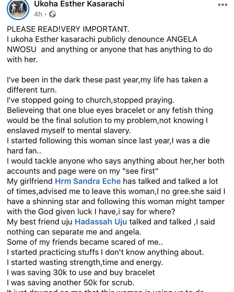 Lady Calls Out Angela Nwosu After Blue Eye Bracelet She Bought From Her Failed To Work
