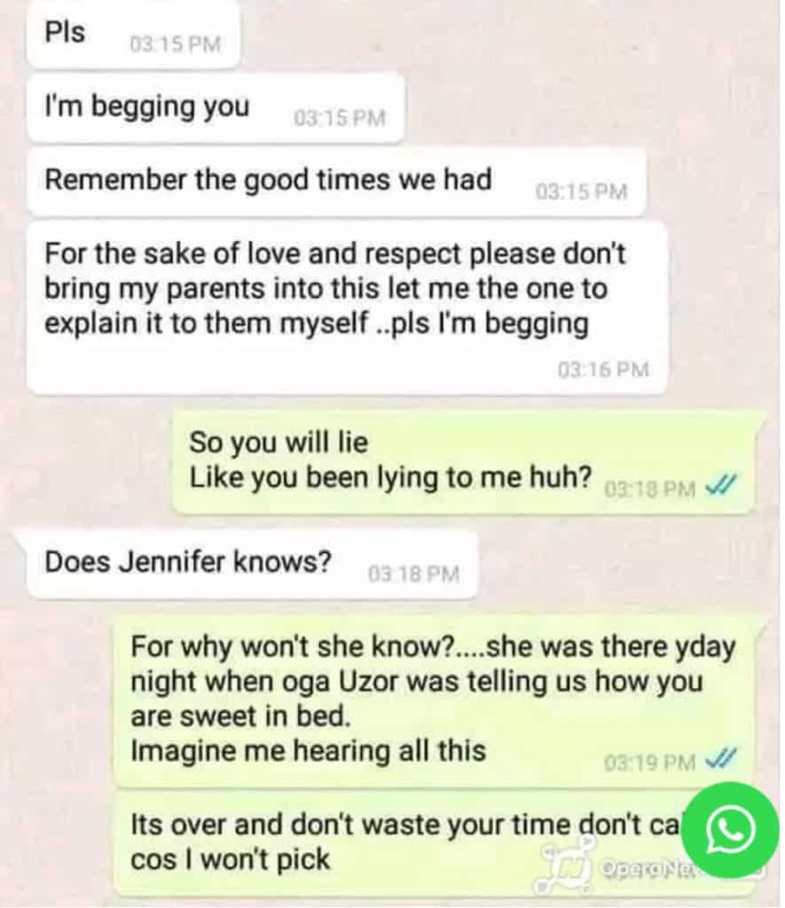 Man Shares Screenshot Of His Chat With His Unfaithful Fiancee, Cancels The Wedding